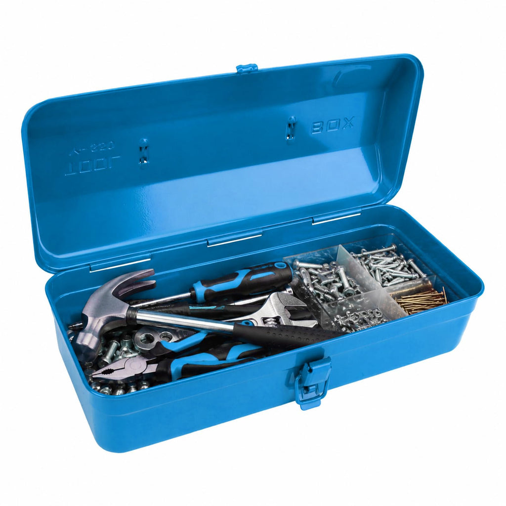 14.6" Metal Tool Box with Lock D974