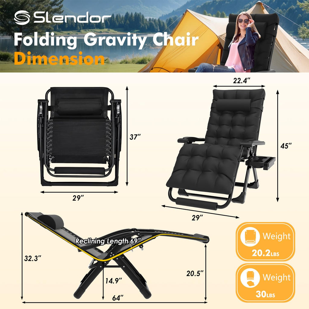 Oversized Zero Gravity Chair XL Black L711924