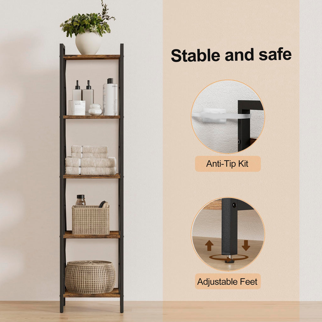 5 Tier Metal Bookshelf E972135