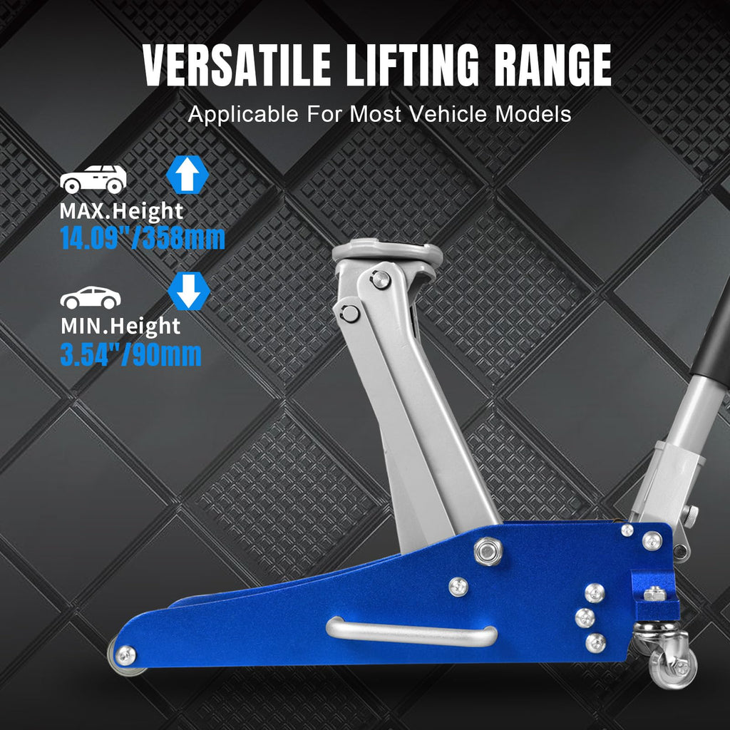 Blue 1.5 Ton Low Profile Aluminum Steel Racing Floor Jack G127085