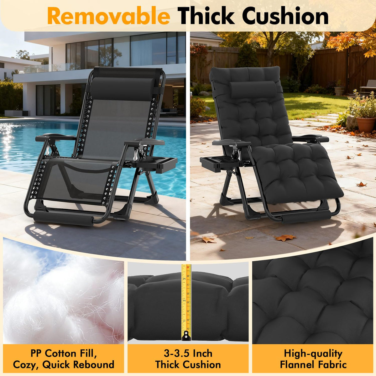 Oversized Zero Gravity Chair XL Black L711924
