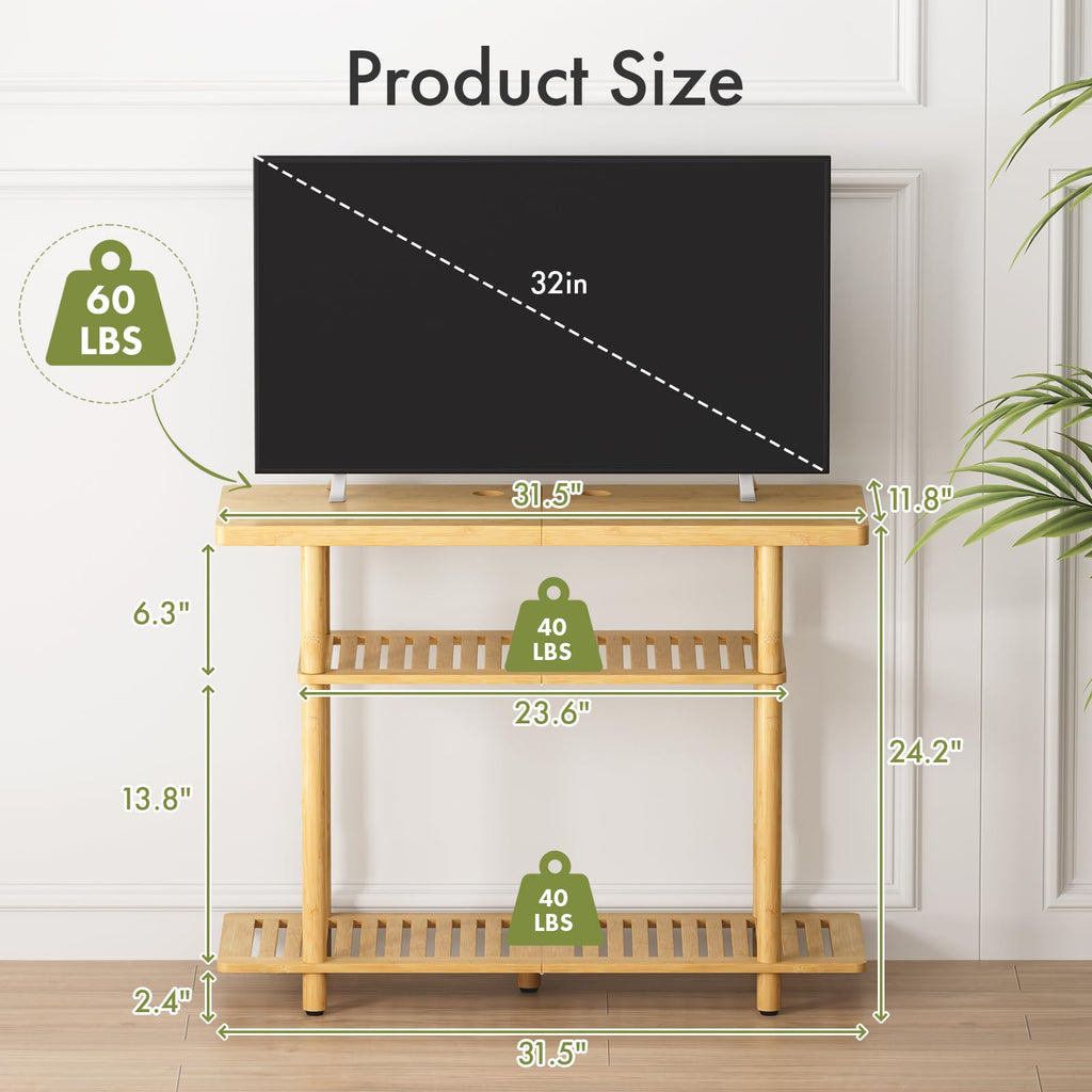 Bamboo 3-Tier TV Stand for up to 32 Inch C1308