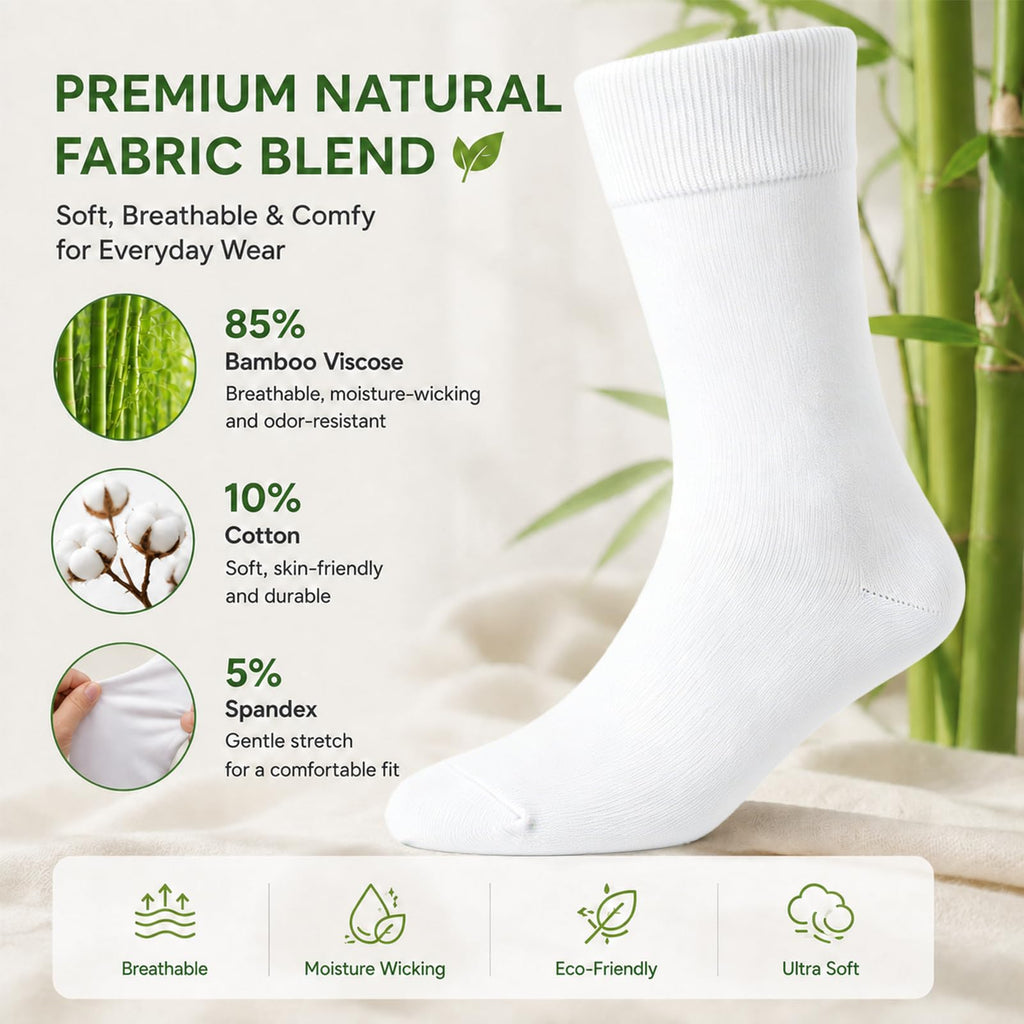 Women's 6 Pairs Bamboo Viscose Crew Socks N5890