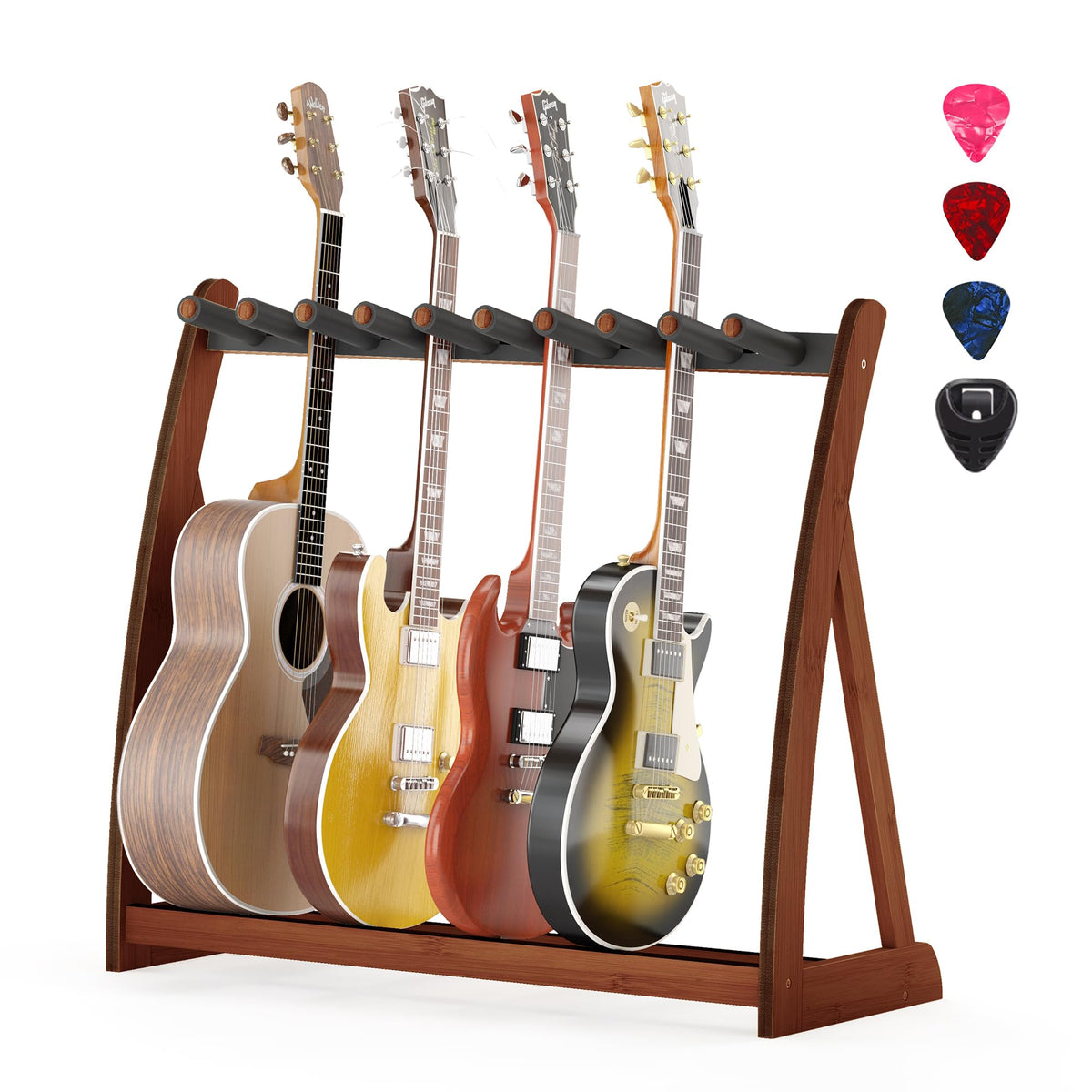 Foldable Adjustable Guitar Stand Rack with No-Slip Non-Scratch Padding G147087