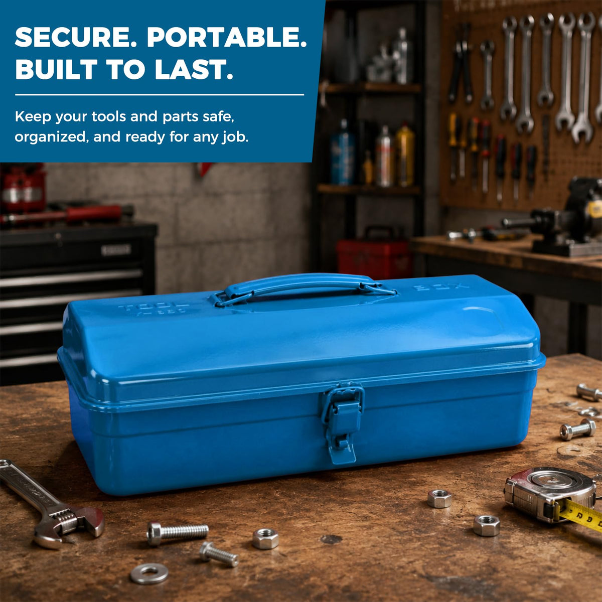 14.6" Metal Tool Box with Lock D974