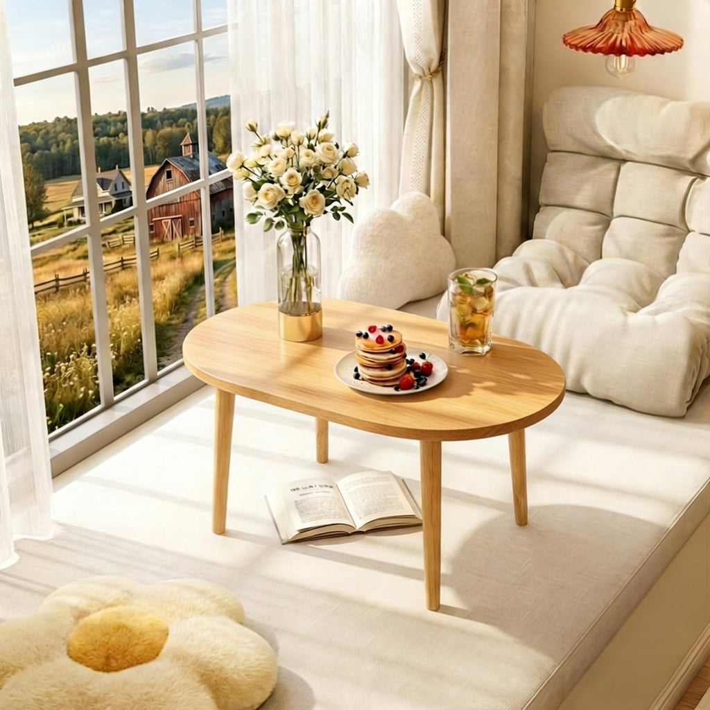 Oval Coffee Table Natural 19.7"D x 31.5"W x 16"H N95582