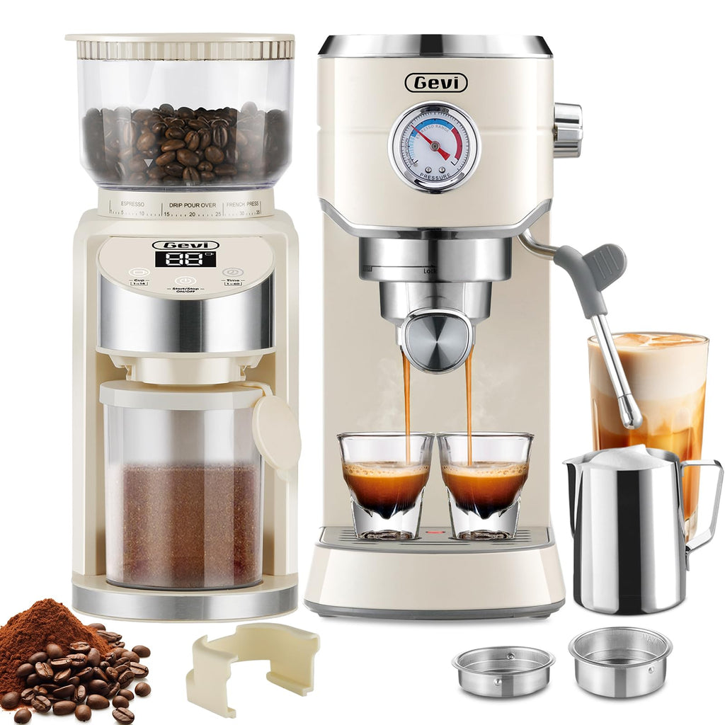 20 Bar Espresso Machine with Conical Burr Coffee Grinder Y151