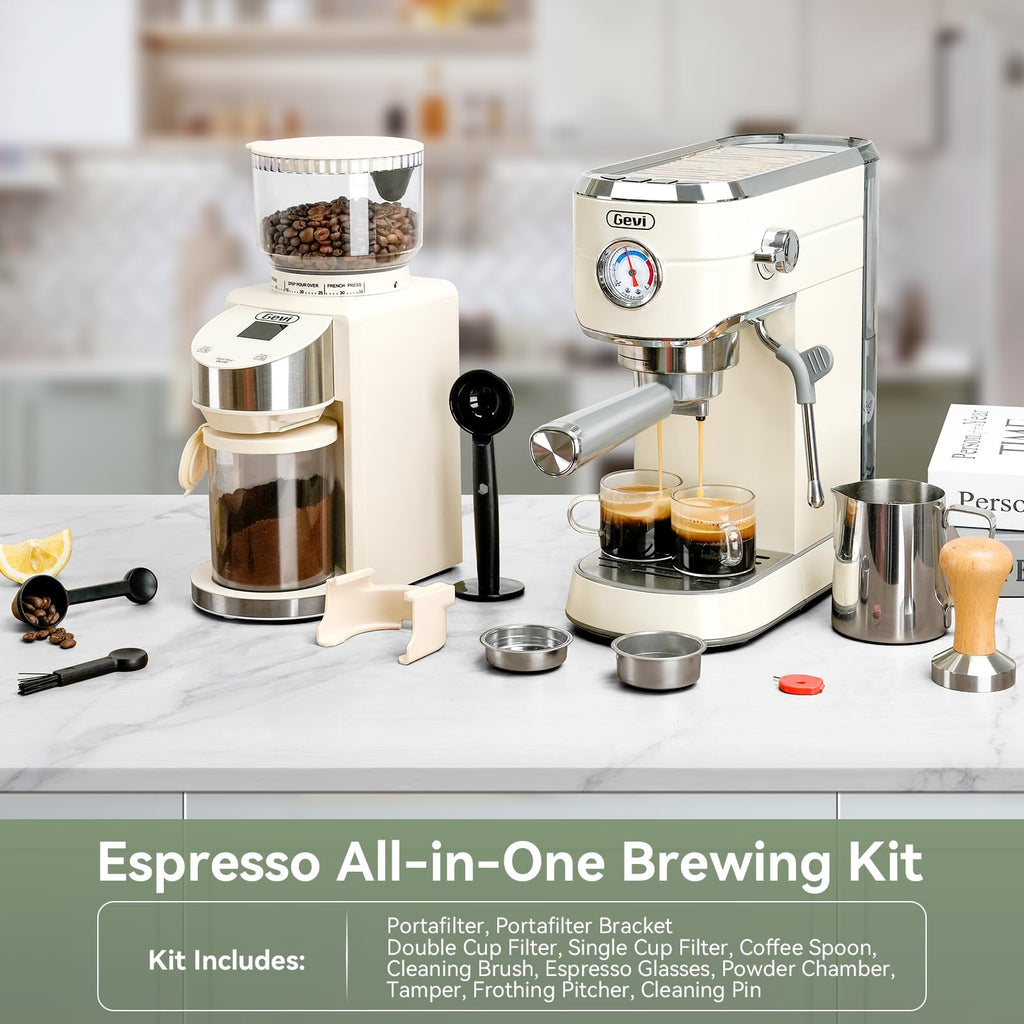 20 Bar Espresso Machine with Conical Burr Coffee Grinder Y151
