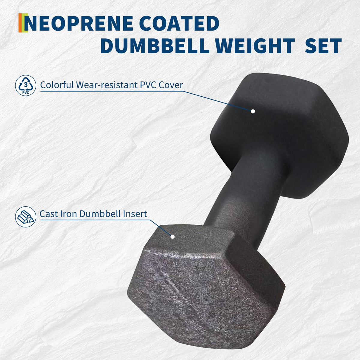 PVC Coated Hexagon Dumbbells Set S207312