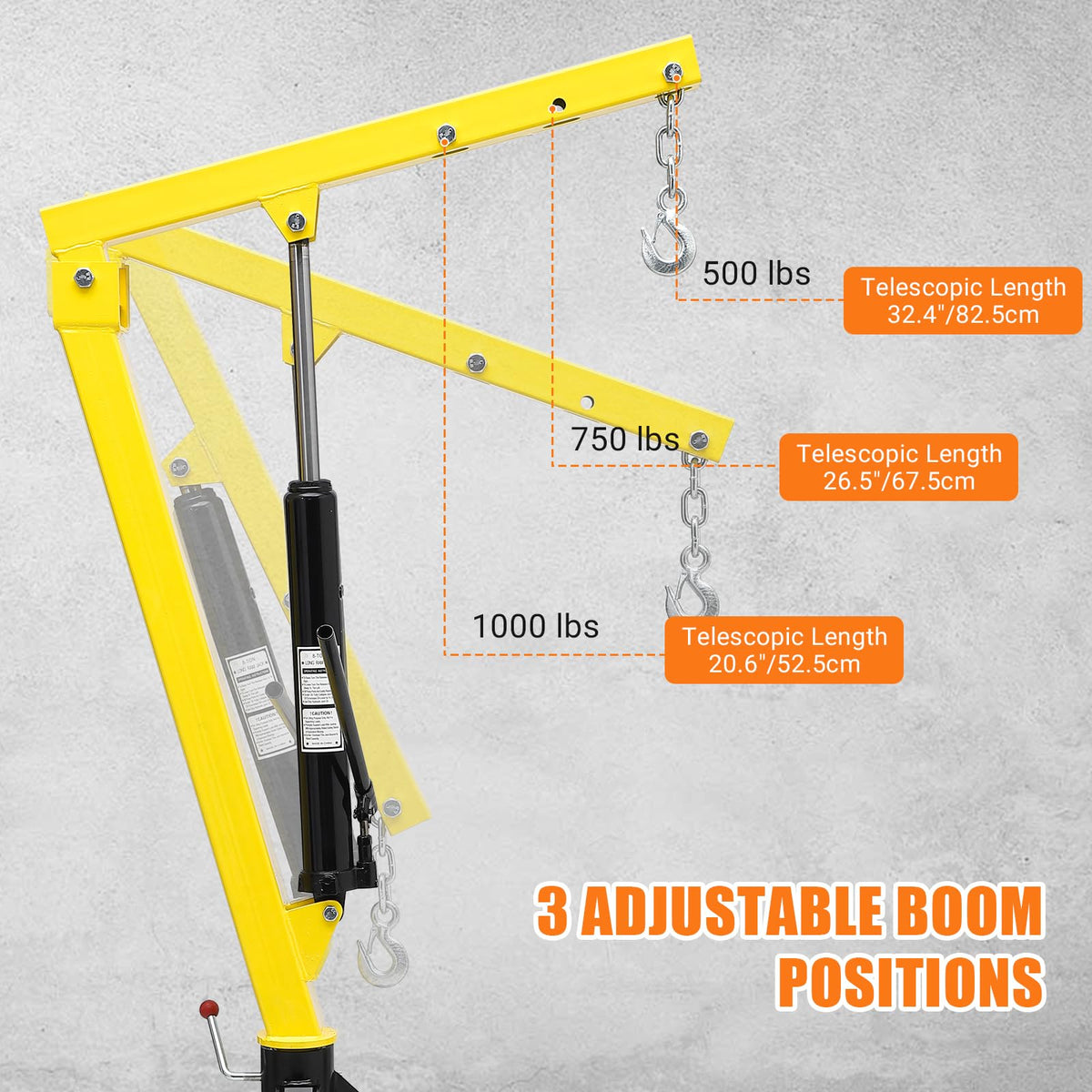Hydraulic 1000Lbs Hitch-Mounted 360° Swivel Pickup Truck Crane Z260520