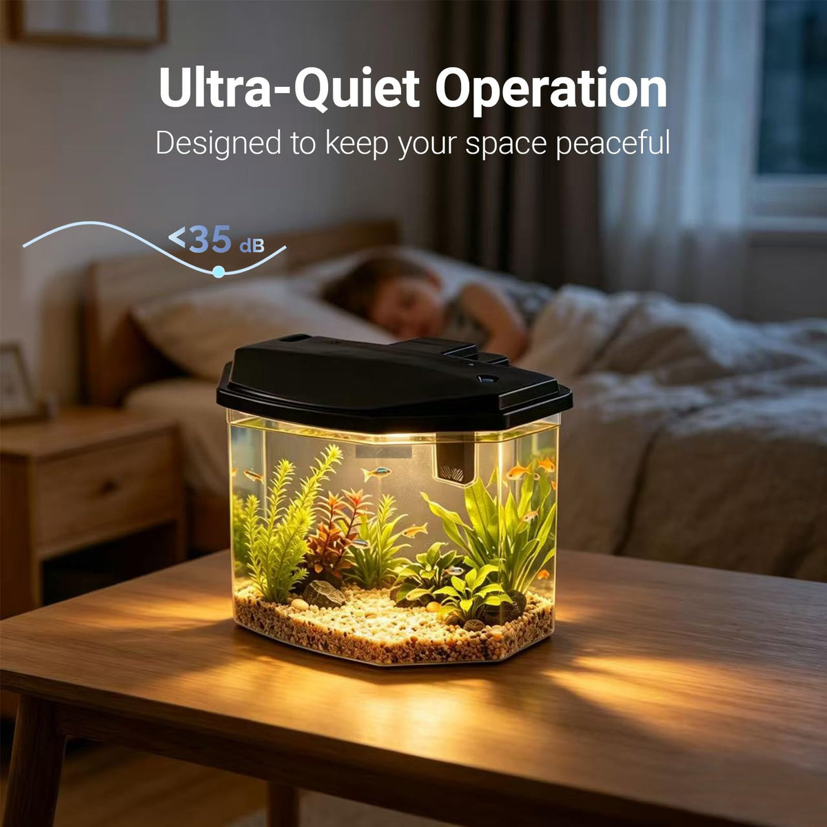 3-Gallon Plastic Aquarium Starter Kit with LED Lighting and Filtration U252
