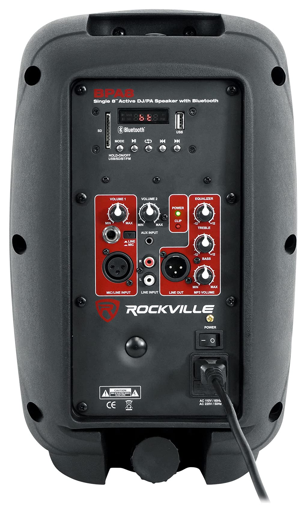 8" Powered DJ PA Speaker 2-Pack with Stands Q973