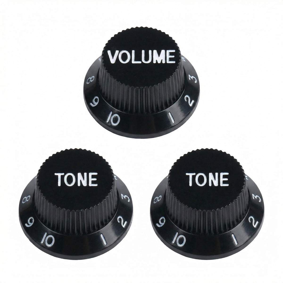 Black 1 Volume 2 Tone Guitar Control Knobs Set E359943