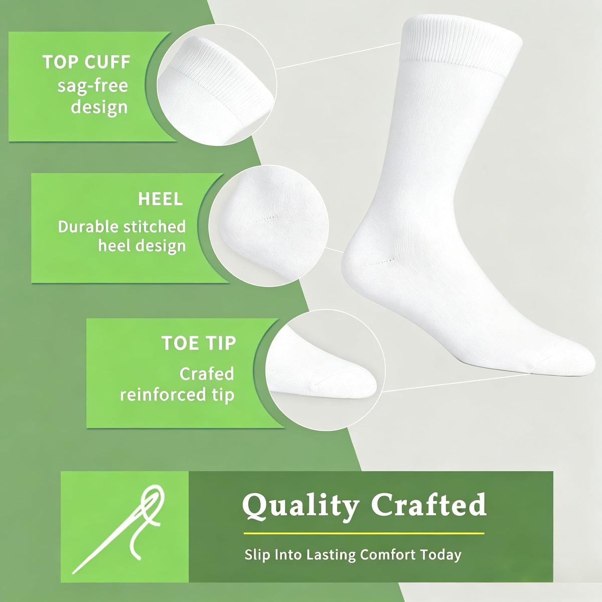 Women's 6 Pairs Bamboo Viscose Crew Socks N5890