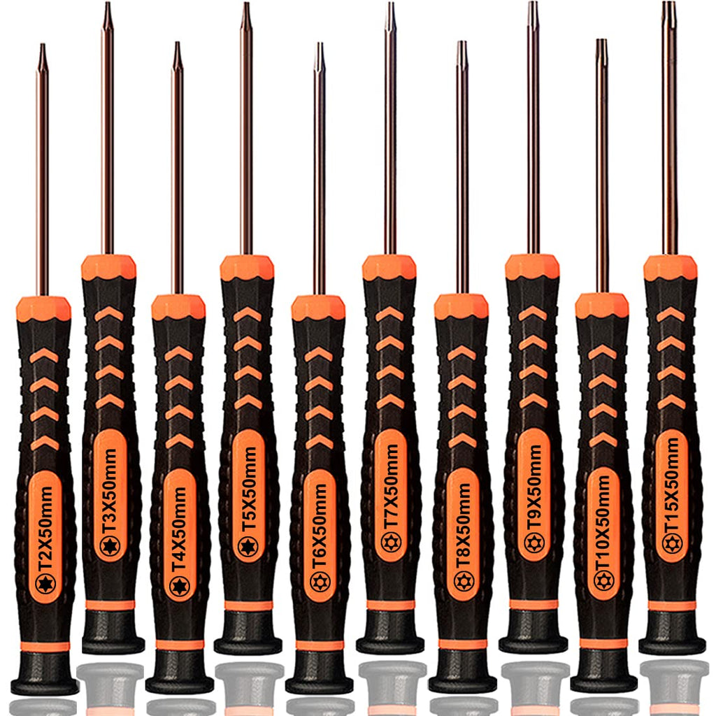 Torx Screwdriver Set of T2-T15, 10-Piece Magnetic Security Screwdrivers M304541