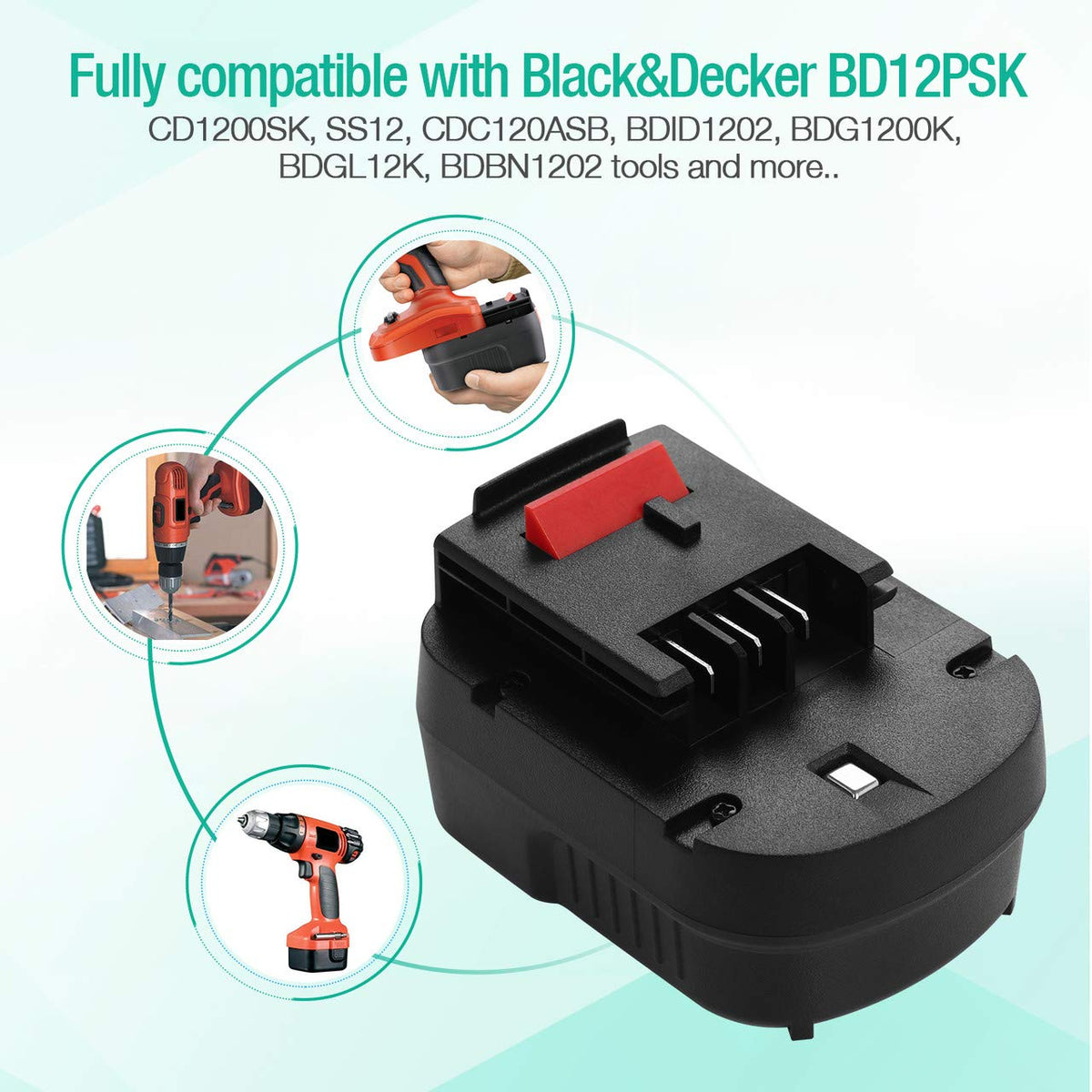 12V 3700mAh NI-MH Replacement Battery I1197
