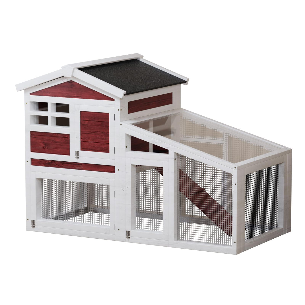 2-Tier Wooden Rabbit Hutch with Run Q105