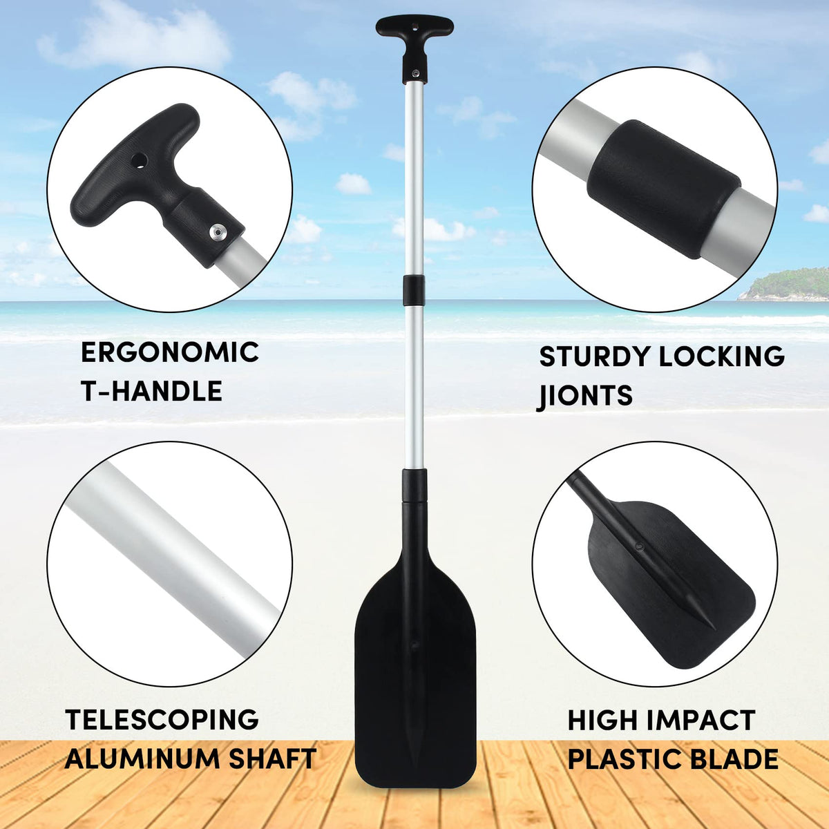 Telescoping Boat Paddle Collapsible Oar 2 Pack M259303
