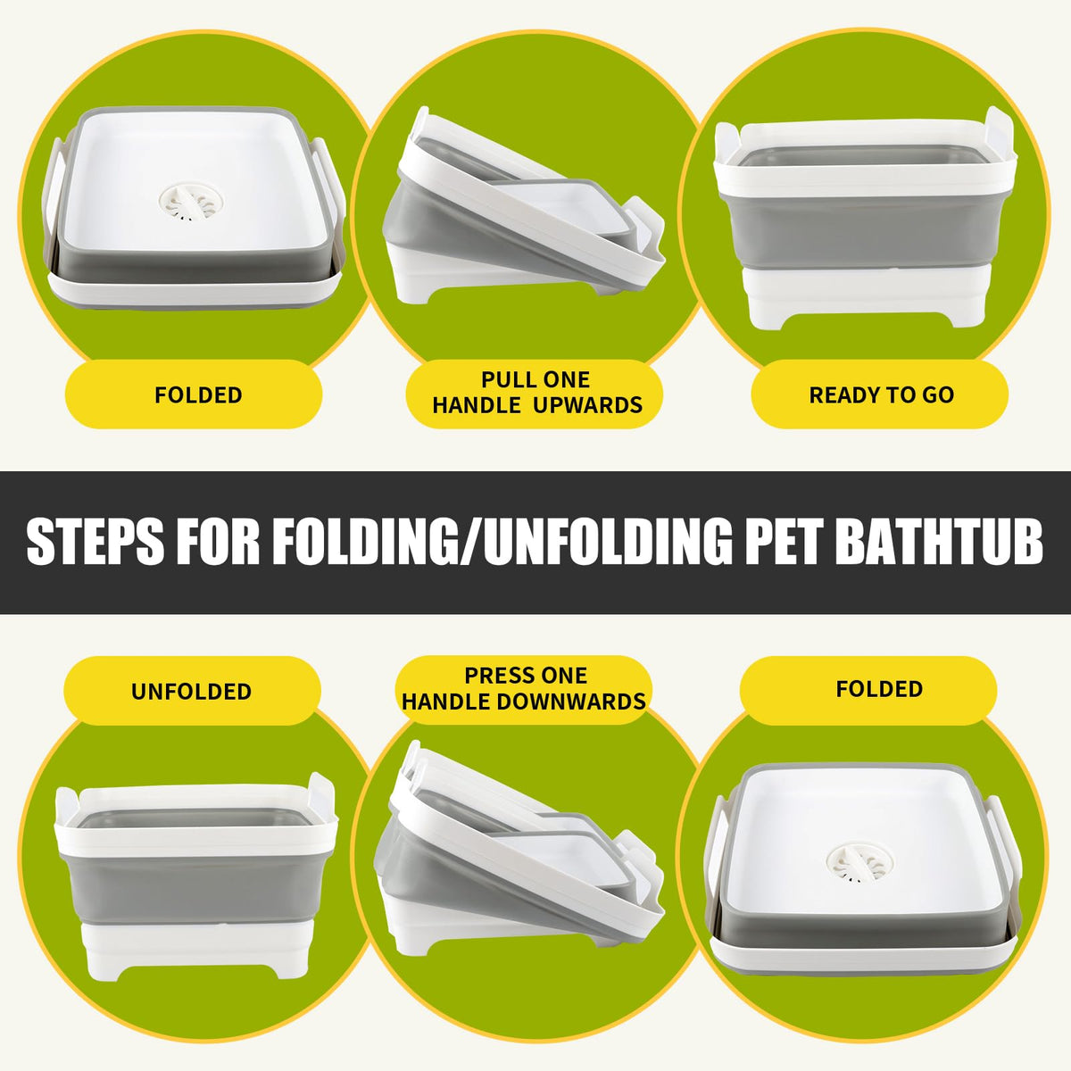 9L Collapsible Small Puppy Kitten Bath Tub M1277