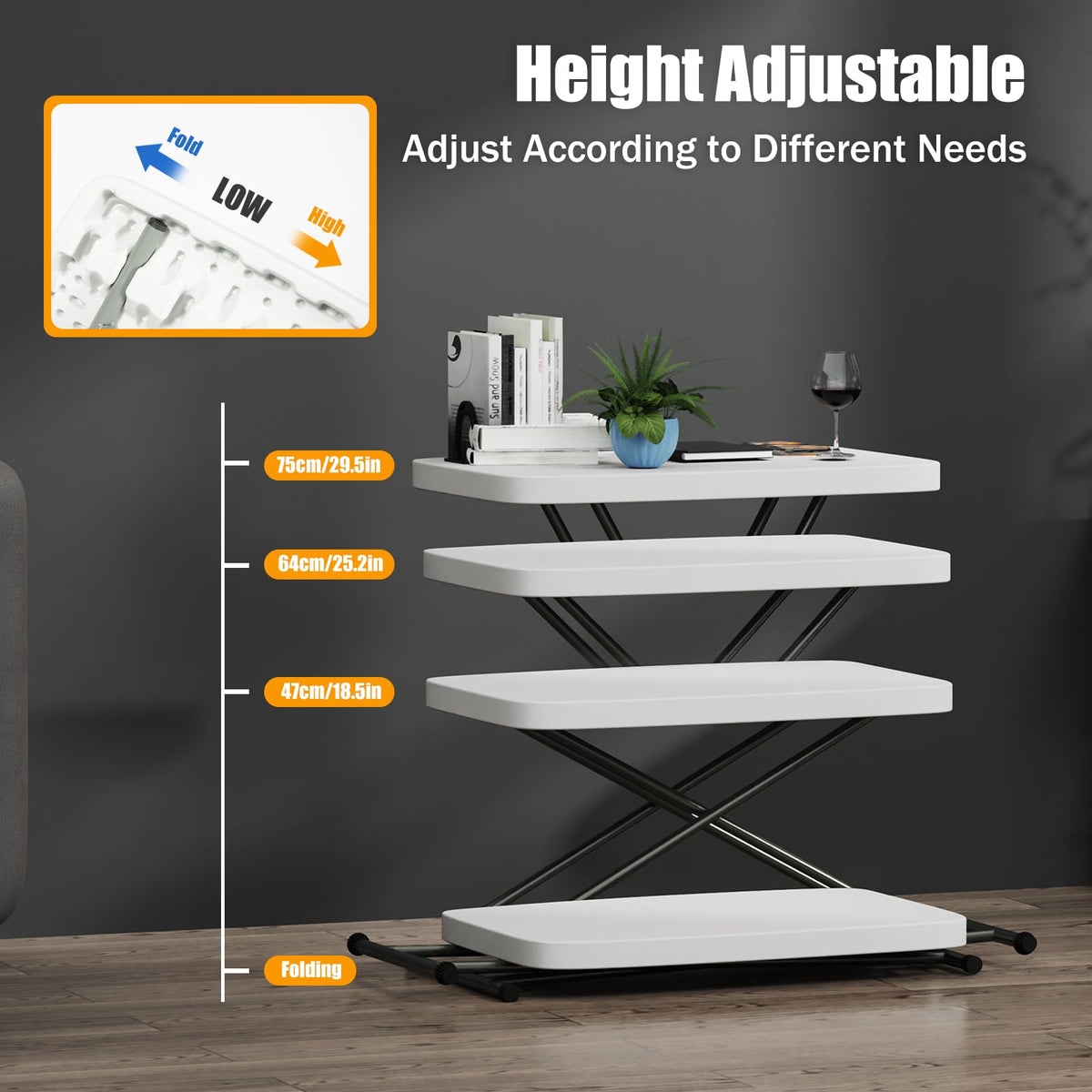 White 30" Folding Table M461