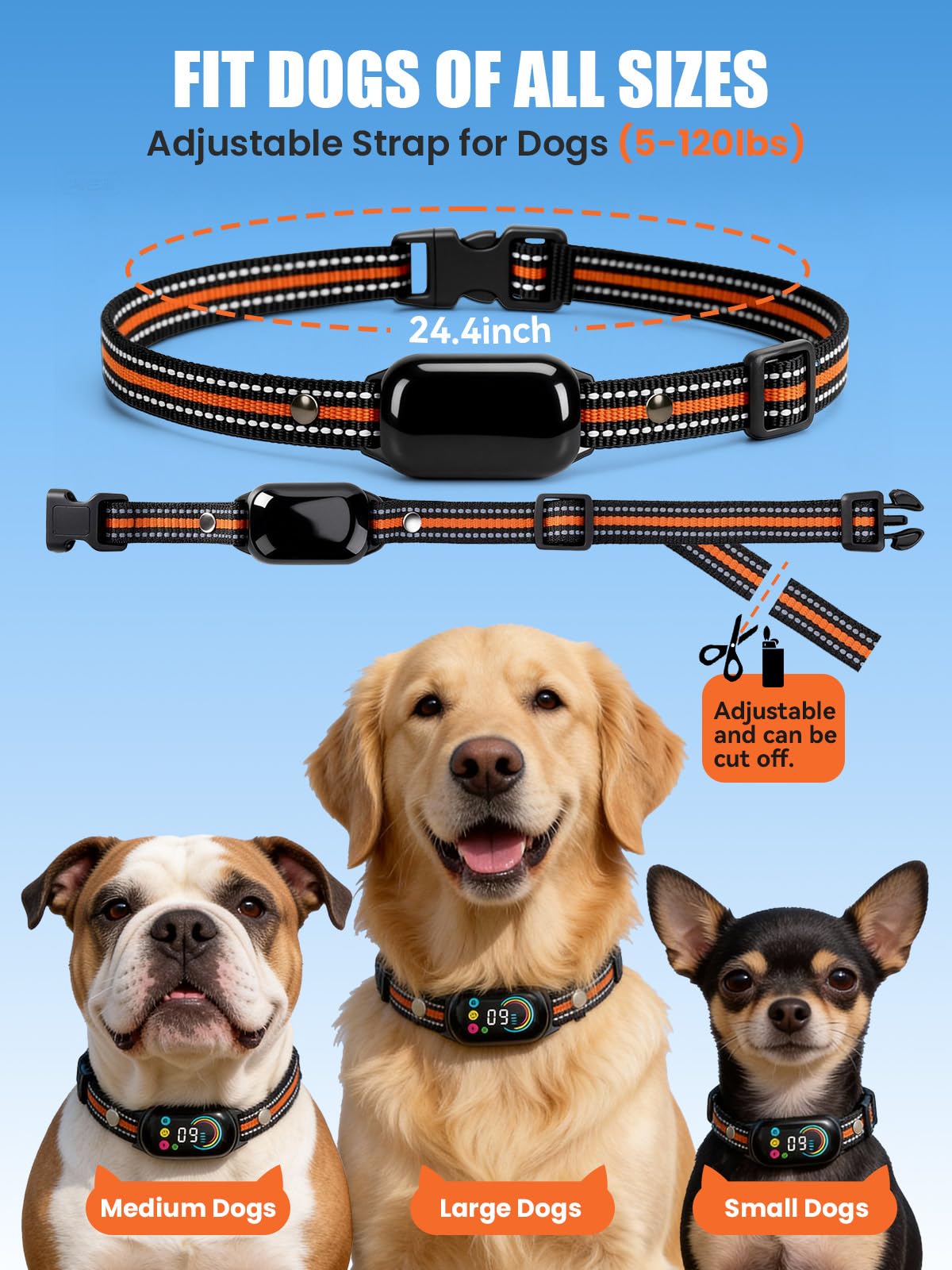 2-in-1 Dog Bark Collar & Shock Collar, IPX7 Waterproof E Collars with AI Anti-Bark/Beep/Vibration/Shock/no Shock for Small Medium Large Dog(5-120Lbs), Dog Training Collar with 3300FT Remote A4492