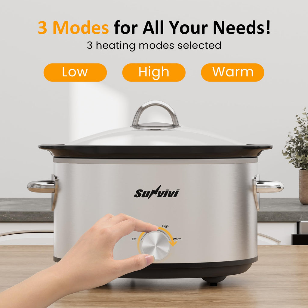 Small 4QT Slow Cooker with Ceramic Pot O486