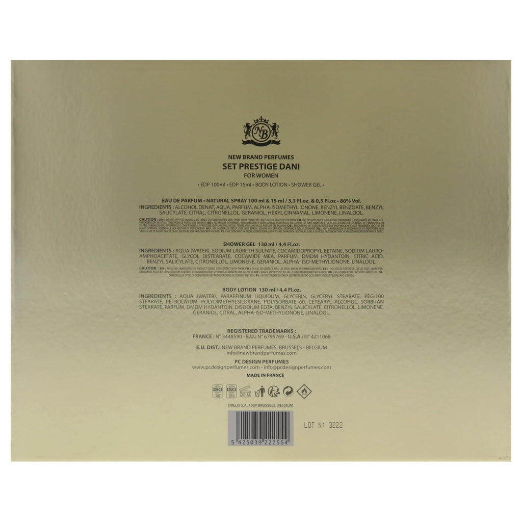 4 Pc Gift Set 3.3oz EDP Spray, 0.5oz EDP Spray, 4.4oz Shower Gel, 4.4oz Body Lotion M683