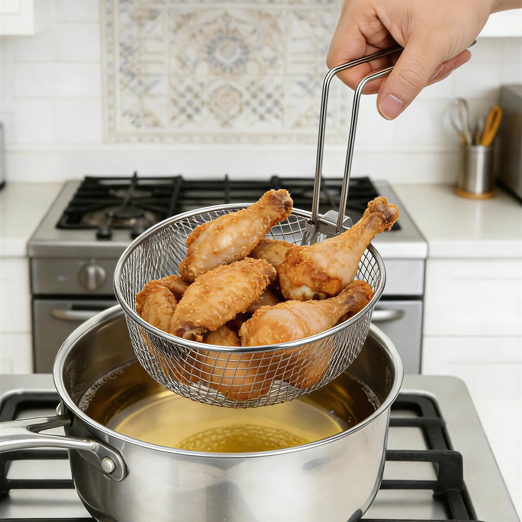 Deep Fryer Basket with Handle Y395