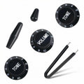 Black 1 Volume 2 Tone Guitar Control Knobs Set E359943