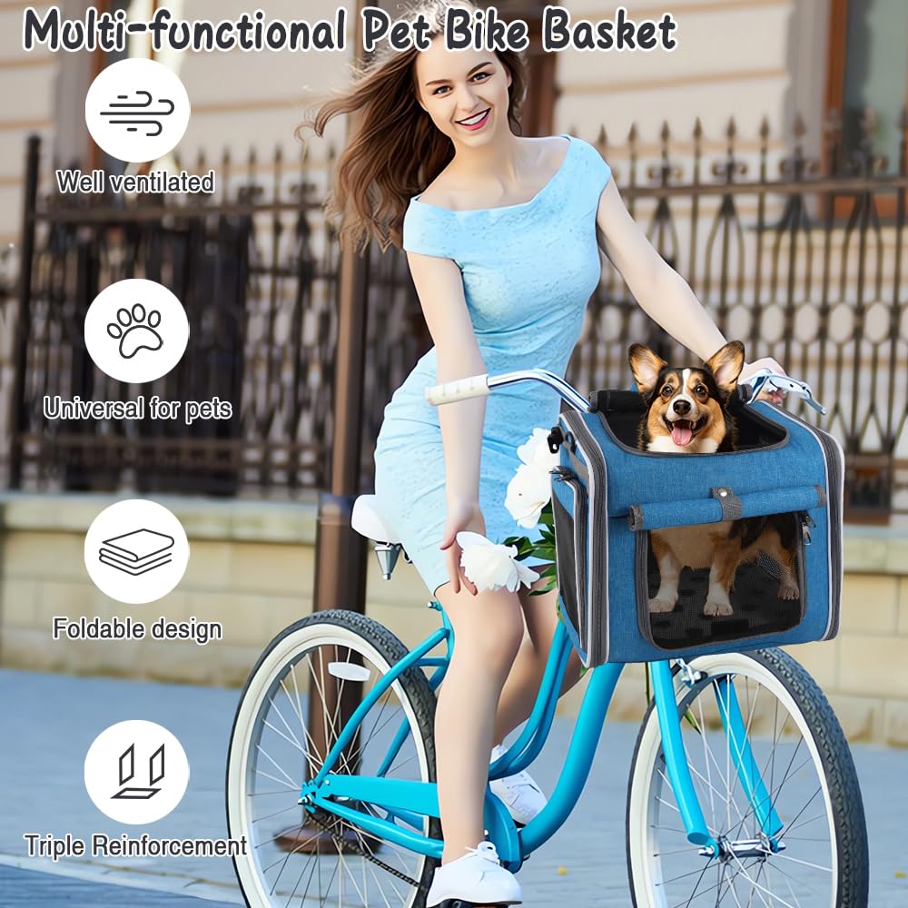 Expandable Foldable Dog Bike Basket Carrier I64925