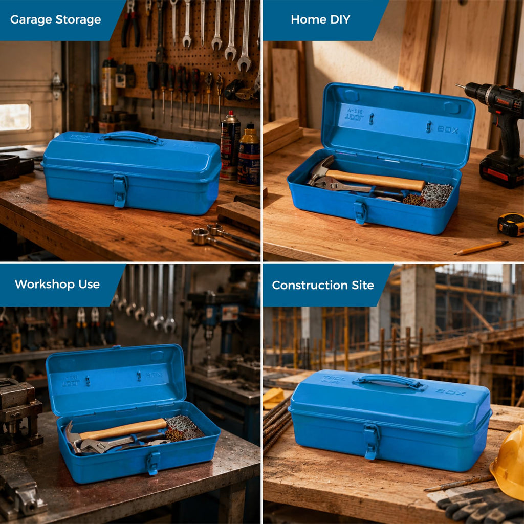 14.6" Metal Tool Box with Lock D974