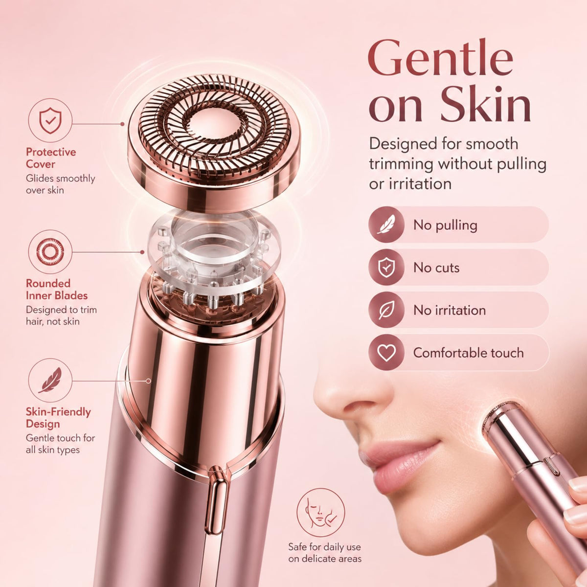 Facial Hair Removal with 4 Replacement Heads H6358