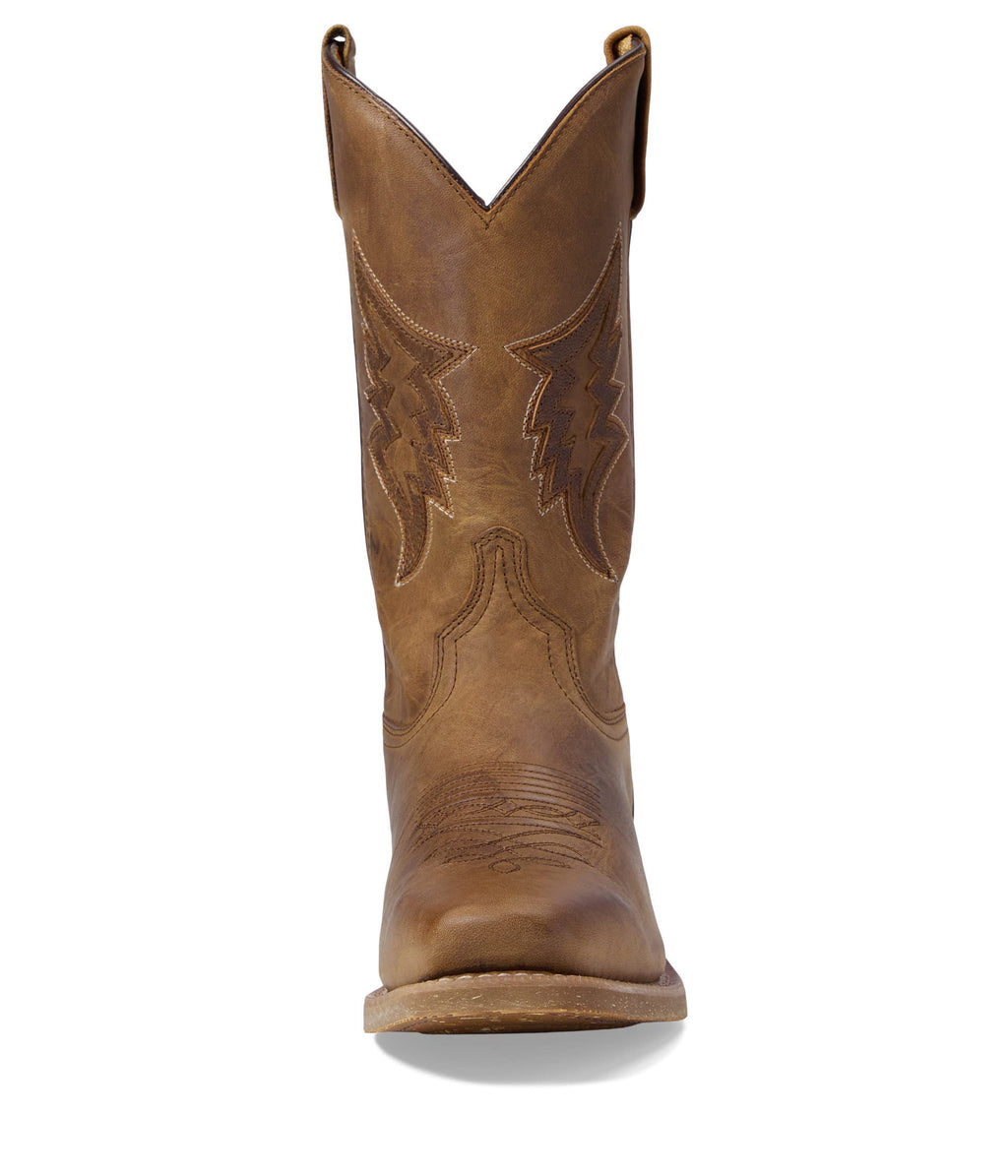 Brown Mid Calf Pull On Boots I5714