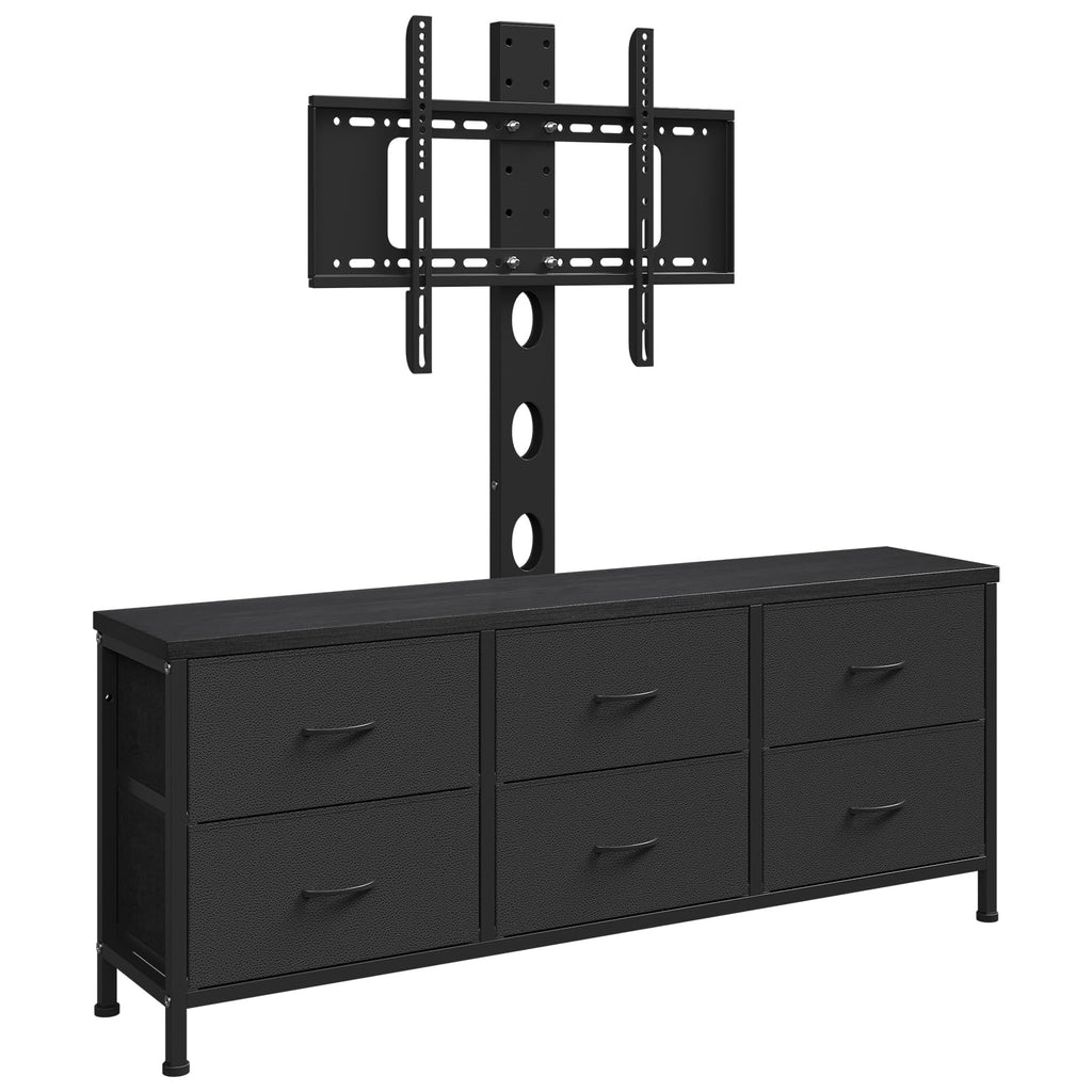 Black 6 Drawer TV Stand with Mount L4208