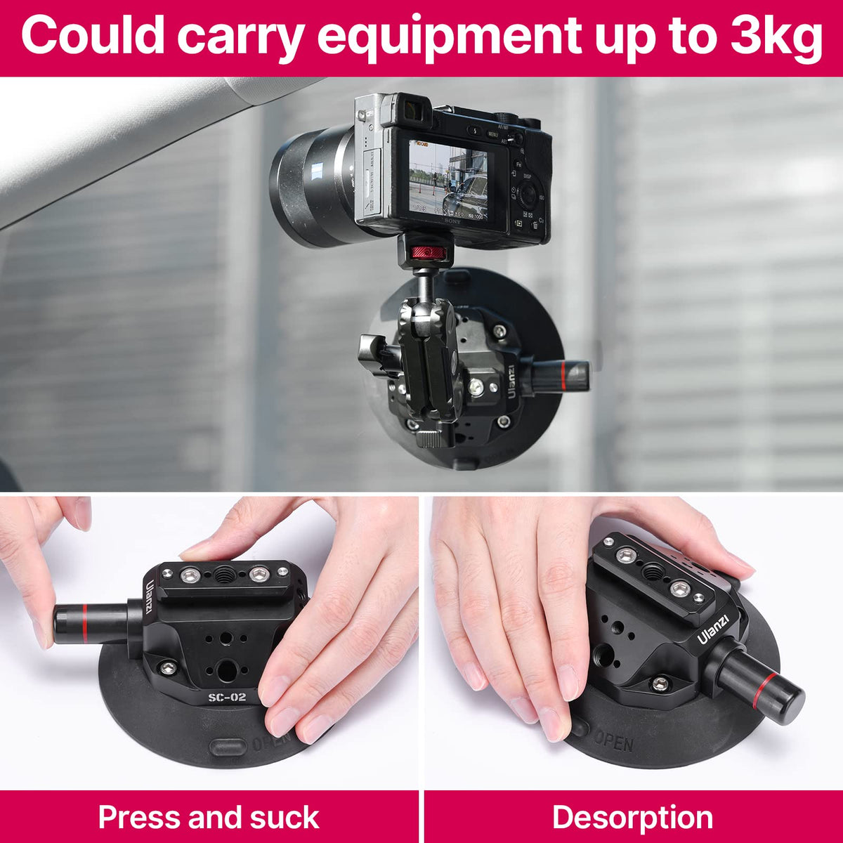 Suction Mount 4.5'' Magic Arm Bracket for DSLR Cameras A8776