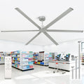Silver 108 Inch 6 Blade HVLS Ceiling Fan with Remote N69203