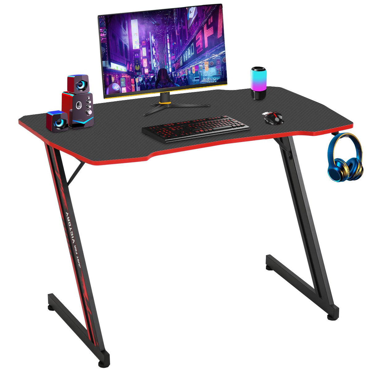 39" Red Z-Shaped Gaming Table L1653