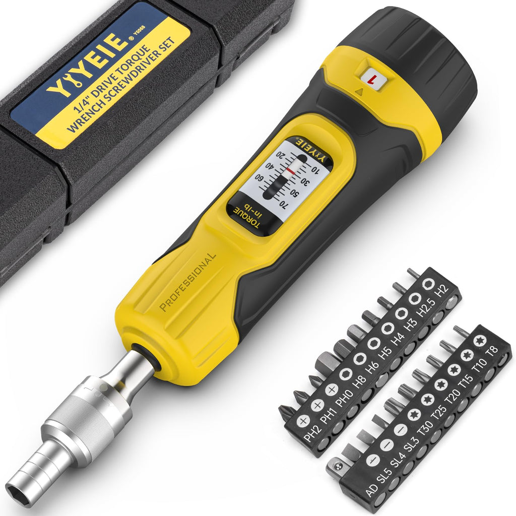 1/4" Ratchet Torque Screwdriver, 10-70 in-lbs, S2 Hex Bits L776