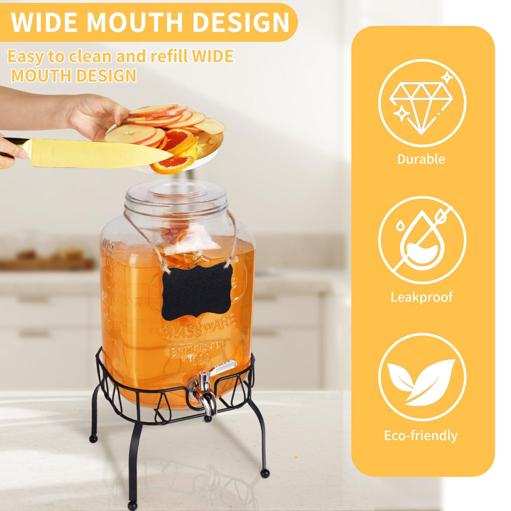 2 Gallon Glass Beverage Dispenser Jar K520