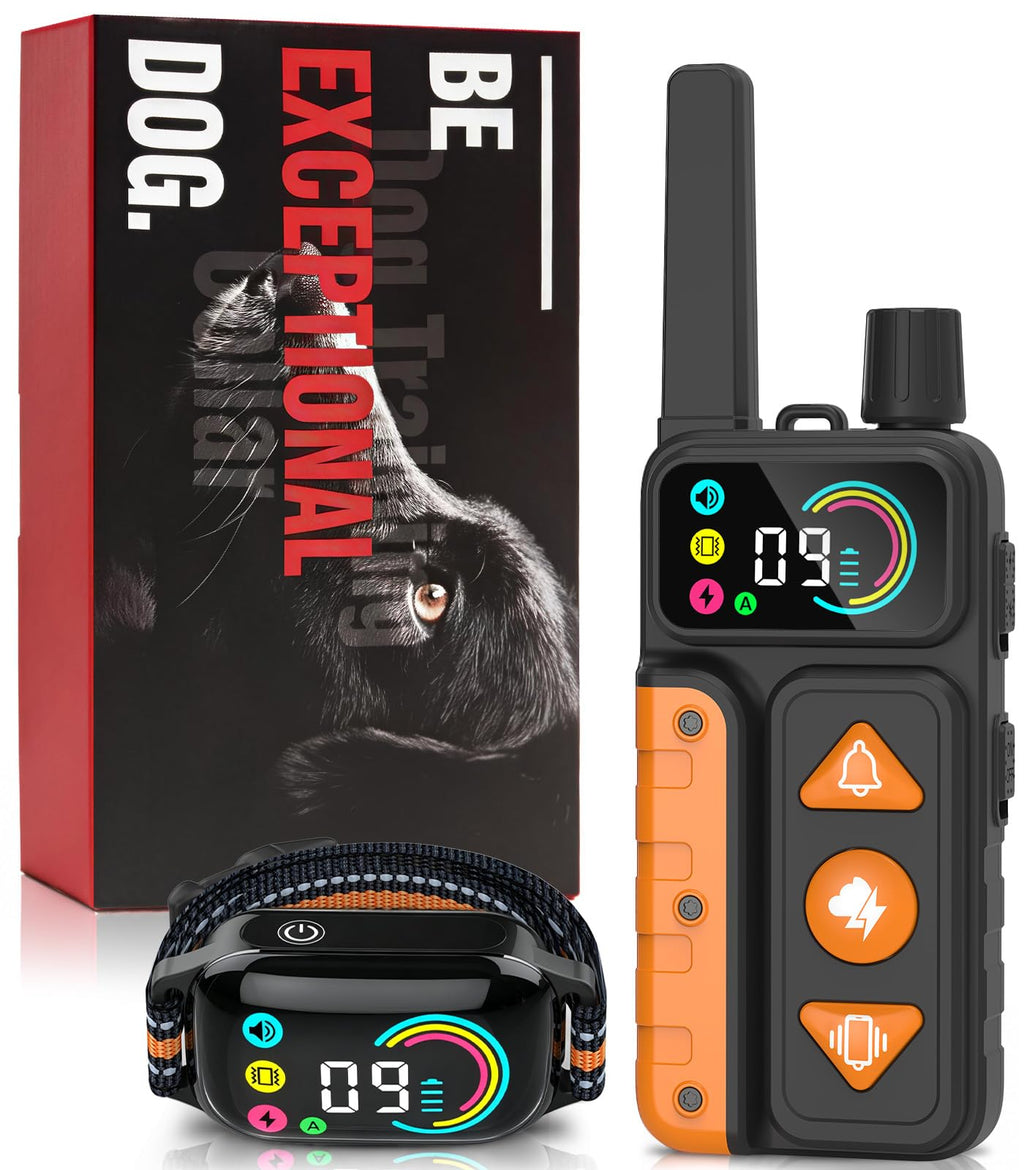 2-in-1 Dog Bark Collar & Shock Collar, IPX7 Waterproof E Collars with AI Anti-Bark/Beep/Vibration/Shock/no Shock for Small Medium Large Dog(5-120Lbs), Dog Training Collar with 3300FT Remote A4492