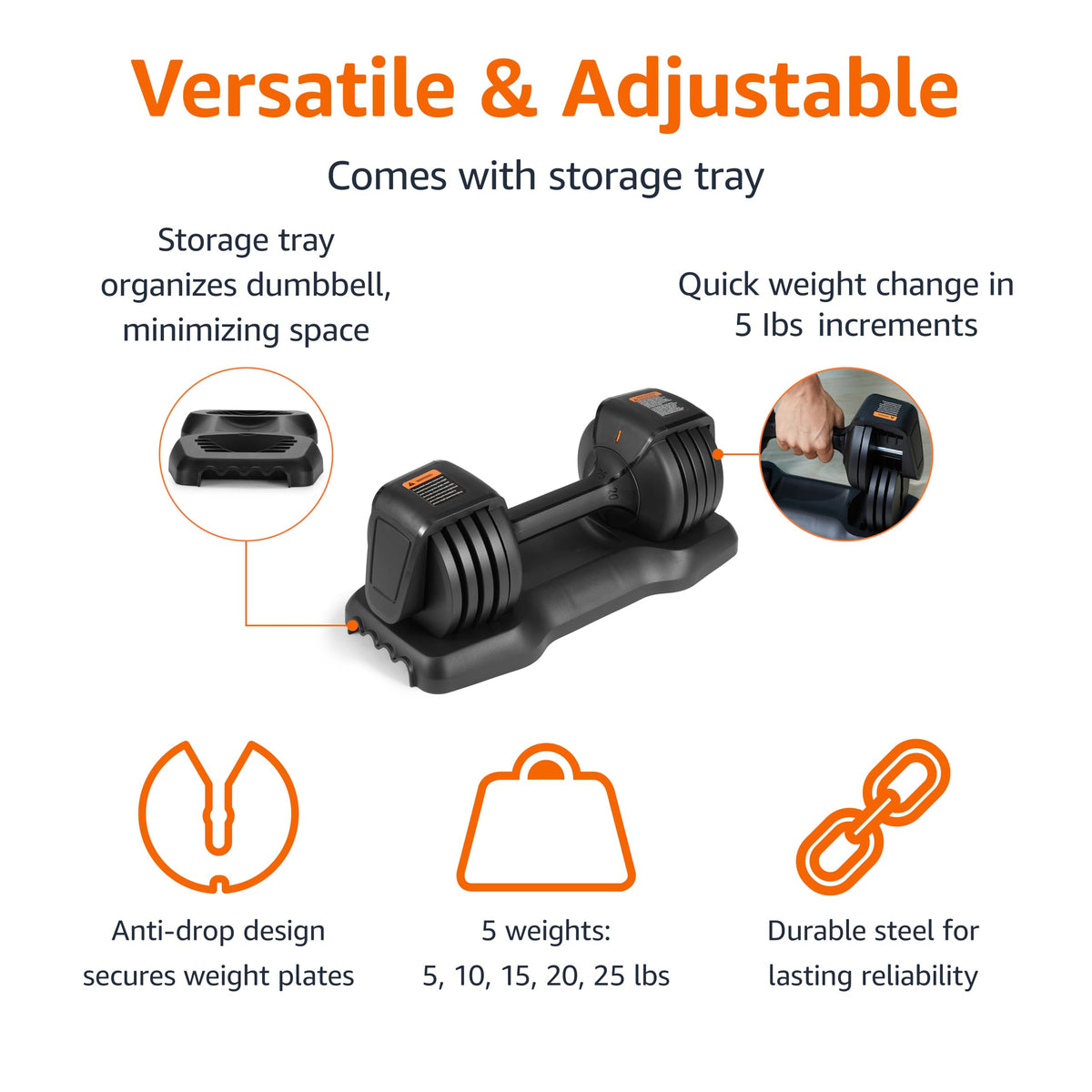 Adjustable Dumbbell, 25 lb Y841187