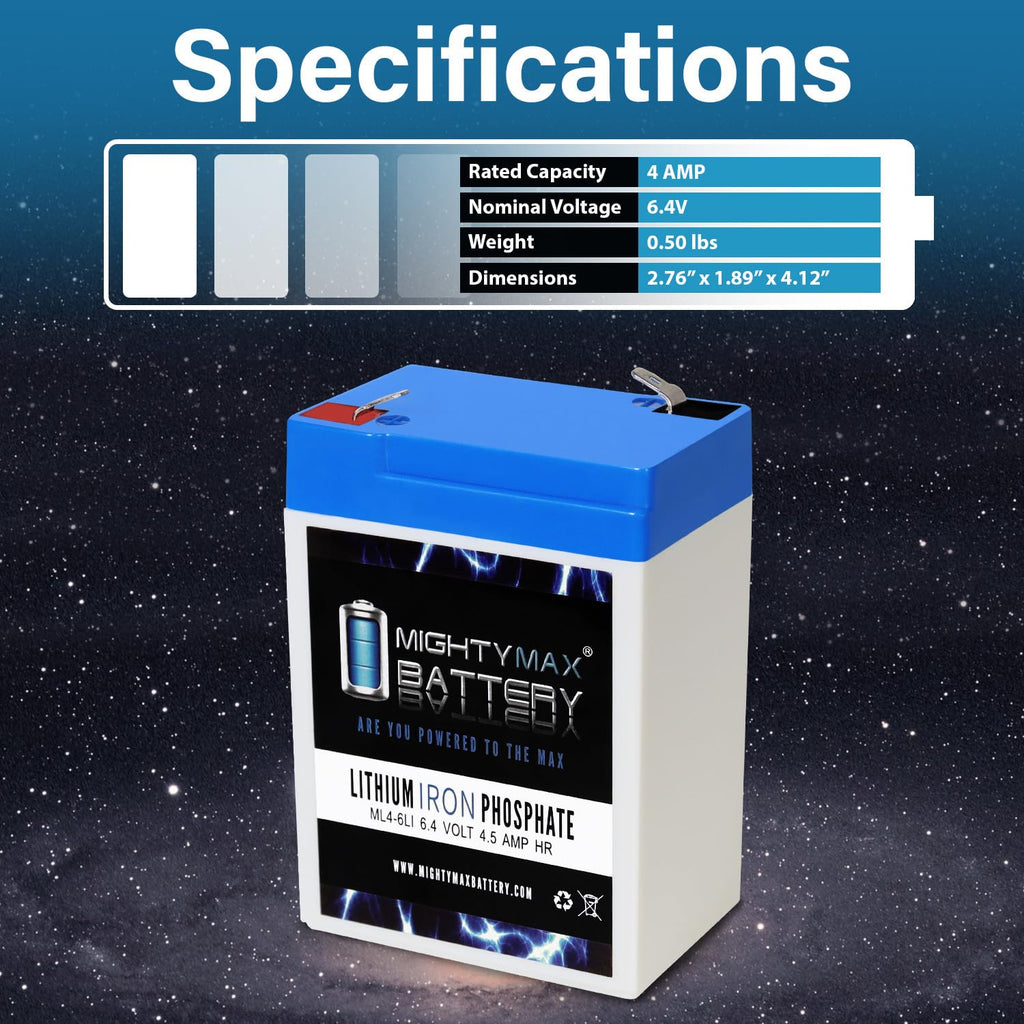 6V 4.5AH Lithium Replacement Battery W9981