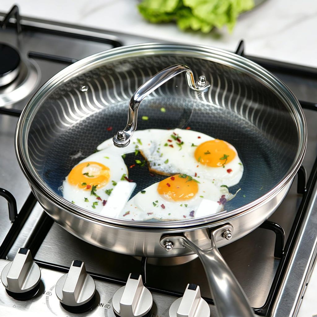 11 IN Glass Lid with Stainless Steel Handle W510758