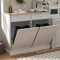Double Tilt Out Trash Can Cabinet 2 X 13 Gallon with Storage M28929