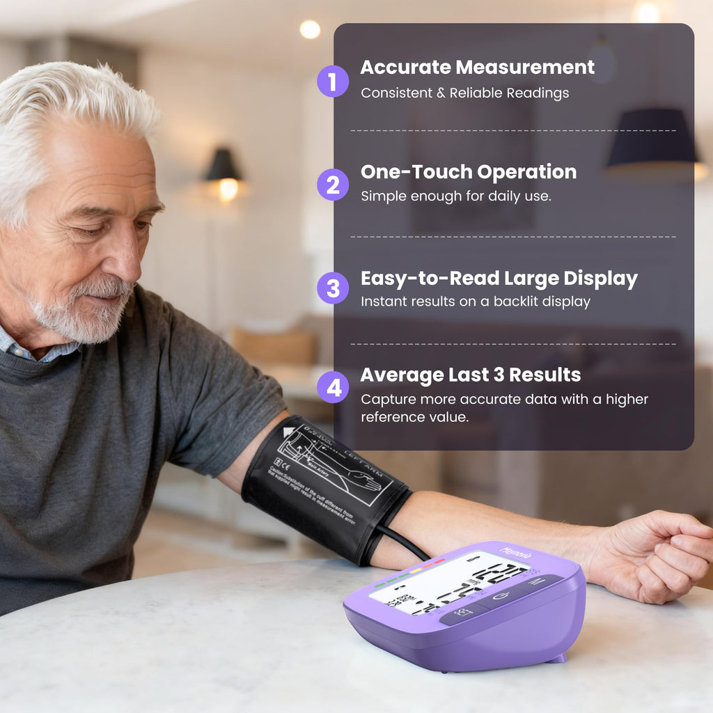 Upper Arm Blood Pressure Monitor 8.6-16.5 in Cuff Purple N420766