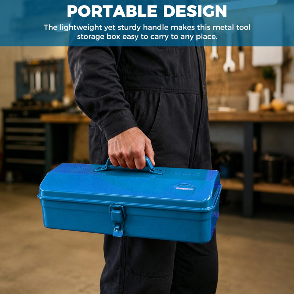 14.6" Metal Tool Box with Lock D974