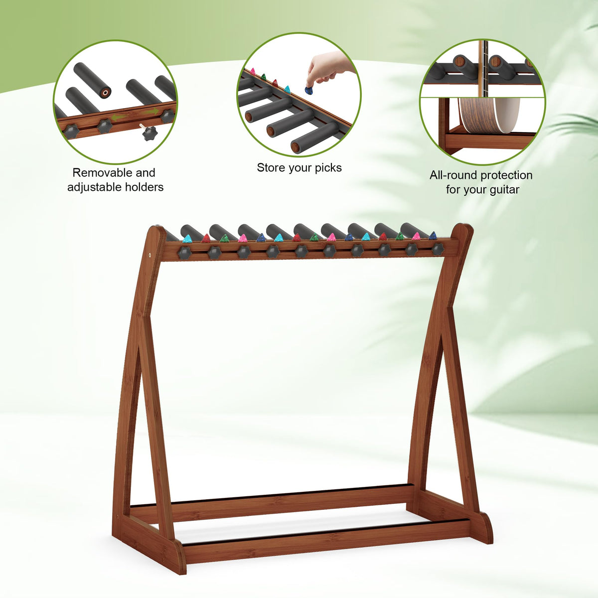Foldable Adjustable Guitar Stand Rack with No-Slip Non-Scratch Padding G147087