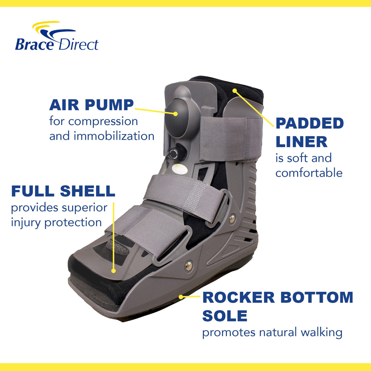 Short Full Shell Walking Boot with Air Pump Small E740301