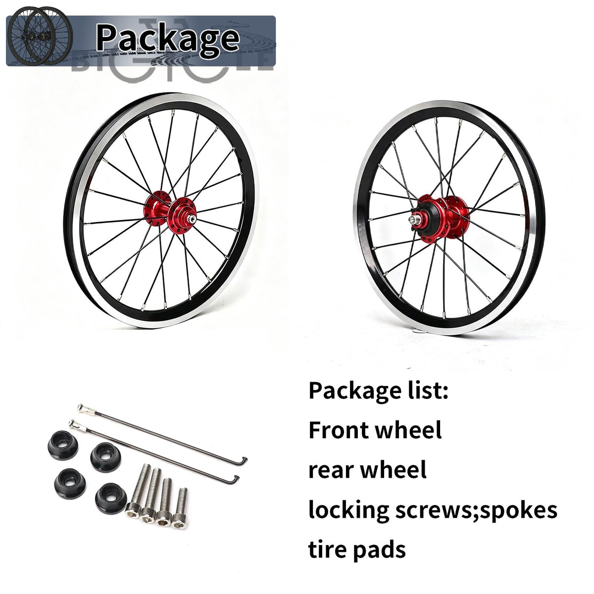 14inch 412 V-Brake Folding Bike Wheelset L7932