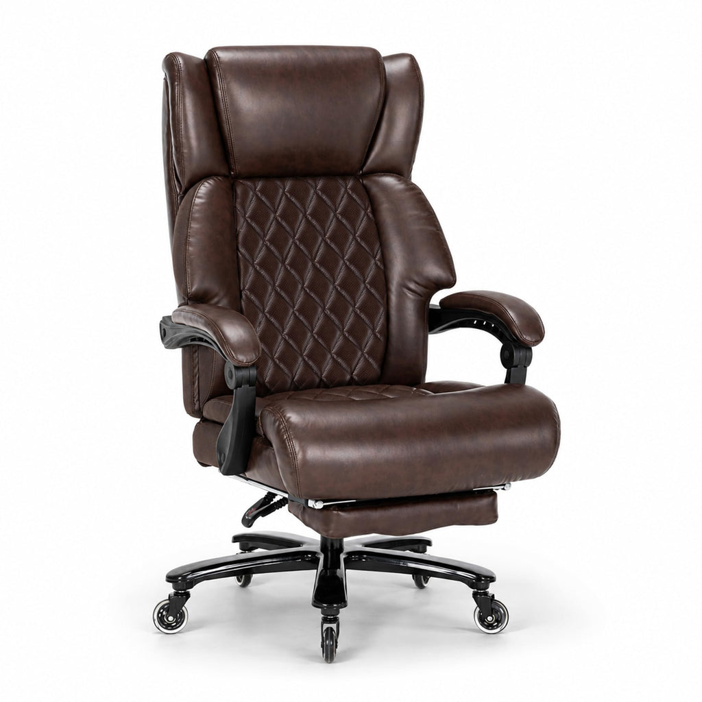 Brown Heavy Duty Reclining Executive Office Chair with Footrest Q7728